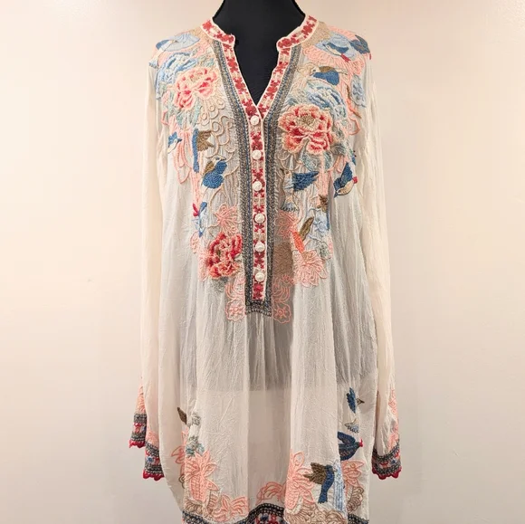 Johnny Was Embroidered Shirt - Picture 3 of 5